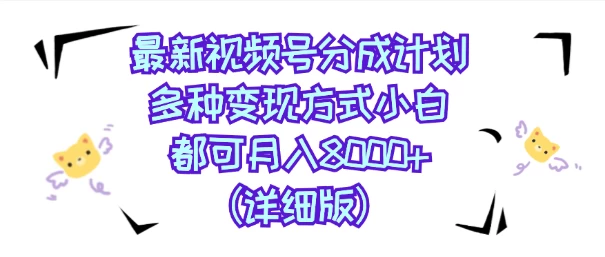 视频号创作者分成计划，多种变现方式，选择适合你领域赛道，小白轻松月入8000+（详细版）-星云科技 adyun.org