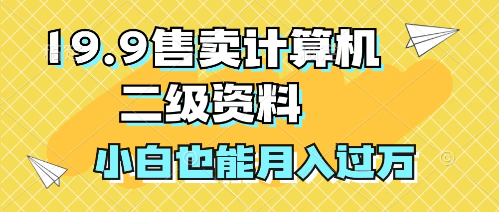 19.9售卖计算机二级资料，发发图片，小白也能月入过万！-星云科技 adyun.org