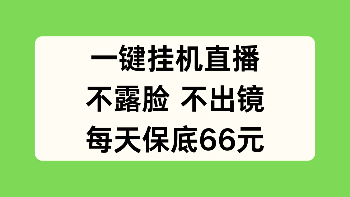 一键挂机直播，不露脸不出境，每天保底66元-星云科技 adyun.org