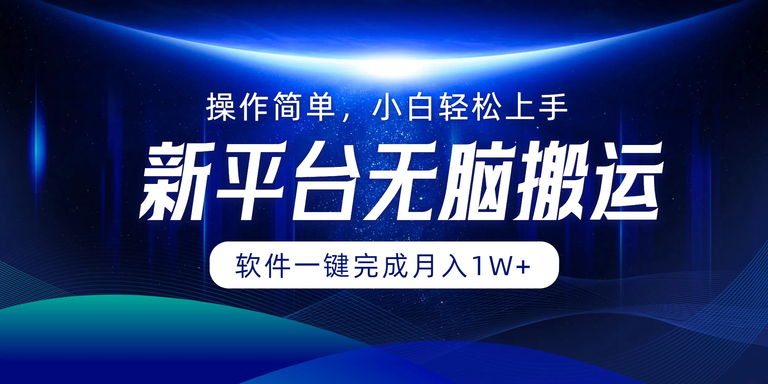 新平台无脑搬运月入1W+软件一键完成，简单无脑小白也能轻松上手-星云科技 adyun.org