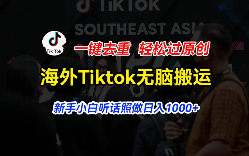 海外Tiktok短视频无脑搬运，一键去重轻松过原创，新手小白听话照做日入1000+-星云科技 adyun.org