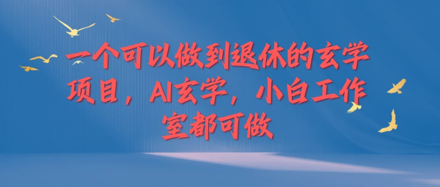 一个可以做到退休的玄学项目，AI玄学，小白工作室都可做-星云科技 adyun.org