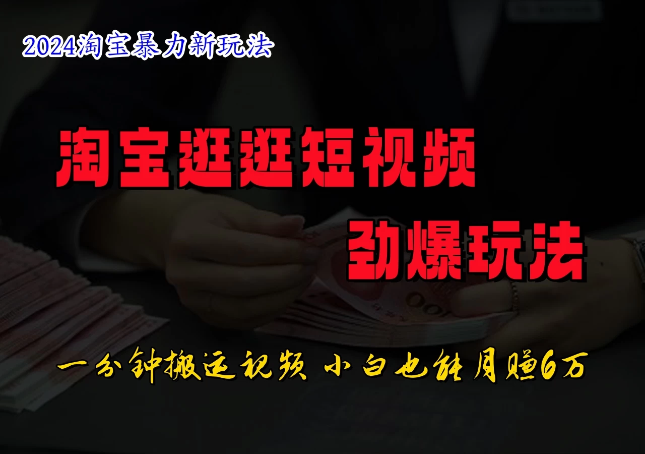 蓝海项目，淘宝逛逛视频分成计划，日入500+，只需一分钟搬运视频-星云科技 adyun.org