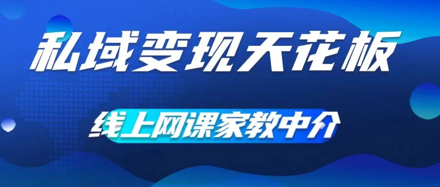 私域变现天花板，网课家教中介，只做渠道和流量，让大学生给你打工、0成本实现月入五位数-星云科技 adyun.org