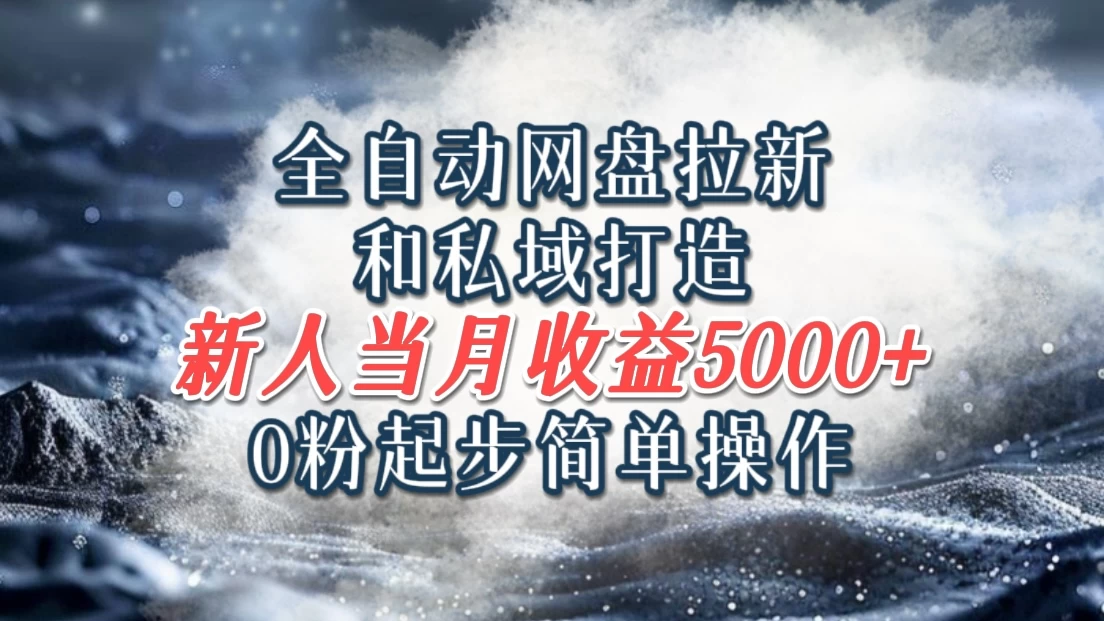 全自动网盘拉新和私域打造，0粉起步简单操作，新人入门当月收益5000以上-星云科技 adyun.org