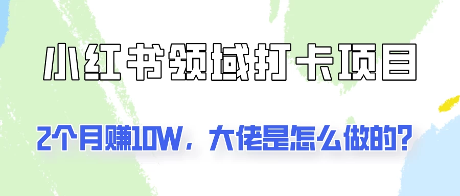 通过小红书领域打卡项目2个月赚10W，大佬是怎么做的？-星云科技 adyun.org