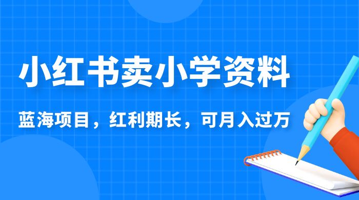 小红书卖小学资料，蓝海项目，红利期长，可月入过万-星云科技 adyun.org