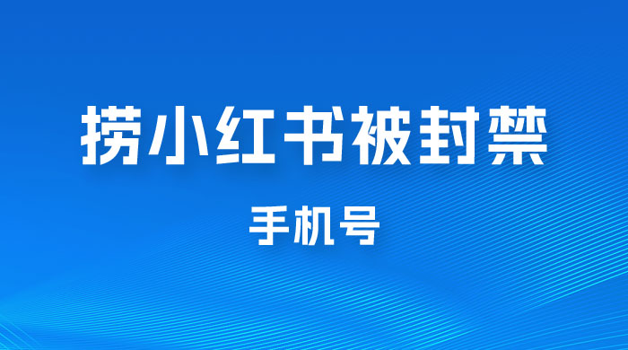 捞小红书被封禁手机号，小红书被封号禁言账号手机换绑-星云科技 adyun.org