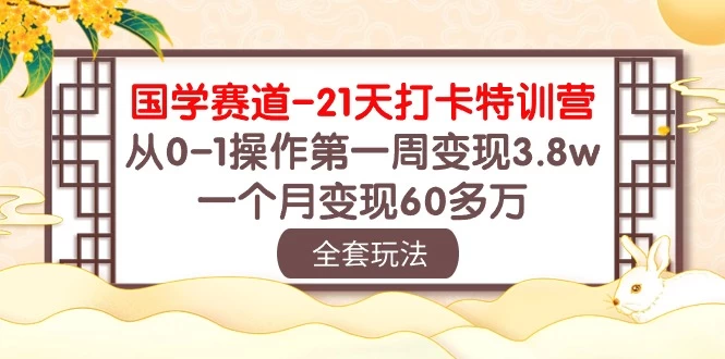 国学赛道21天挑战：从零到百万！第一周轻松变现3.8万，一个月突破60多万！-星云科技 adyun.org