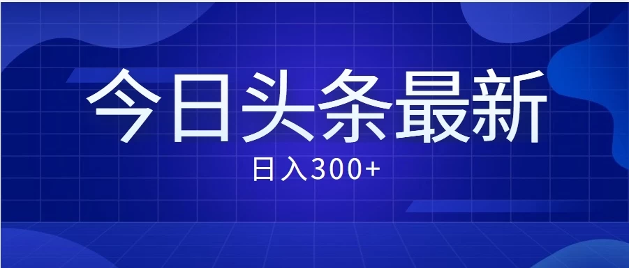 价值999的最新头条玩法，每天收入300+-星云科技 adyun.org