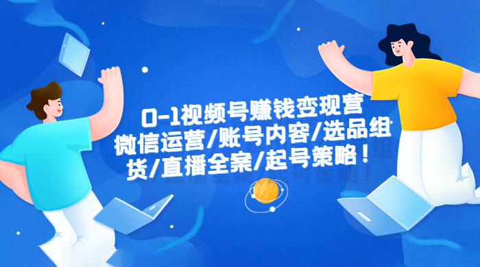 视频号赚钱变现营：微信运营、账号内容、选品组货、直播全案、起号策略-星云科技 adyun.org