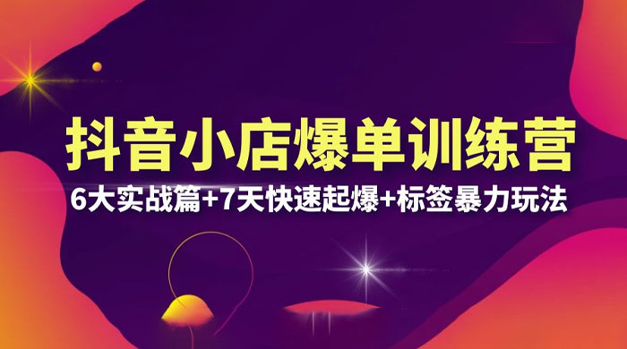 抖音小店爆单训练营 VIP 线下课：6 大实战篇 + 7 天快速起爆 + 标签暴力玩法「 32 节」-星云科技 adyun.org