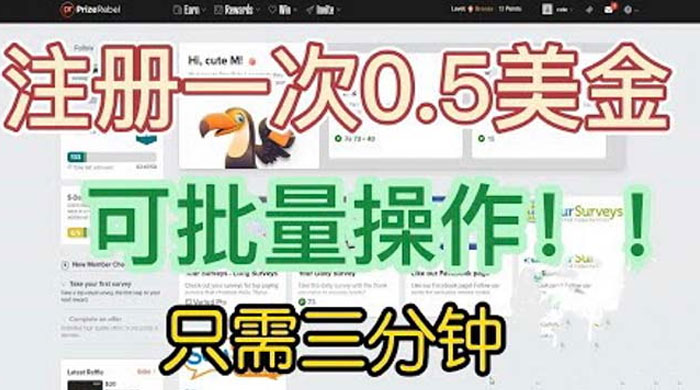 国外注册一次 0.5 美金项目：只需三分钟无脑操作、小白工作室福利-星云科技 adyun.org