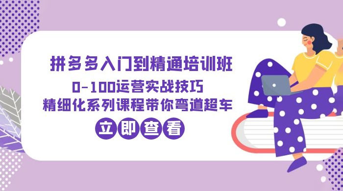 2023 拼多多入门到精通培训班： 运营实战技巧 精细化系列课带你弯道超车-星云科技 adyun.org