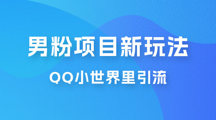 流量巨大的男粉项目新玩法，在 QQ 小世界里引流，一部手机即可操作-星云科技 adyun.org