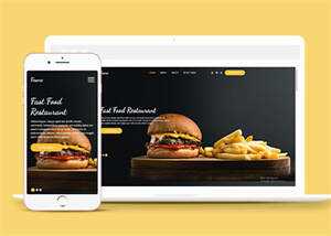 薯条汉堡西餐美食网站模板下载-星云科技 adyun.org