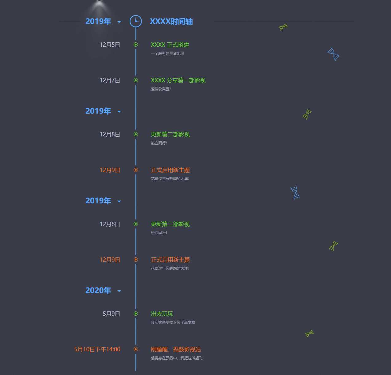 网站发展史记录页面源码-星云科技 adyun.org