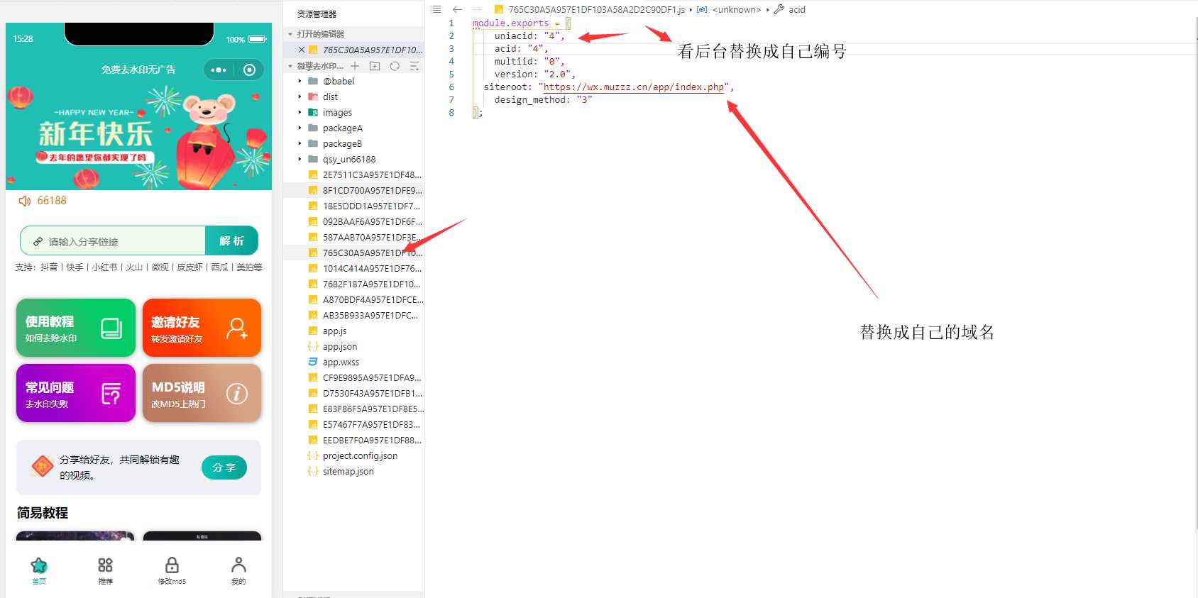 小程序去水印源码安装说明-星云科技 adyun.org