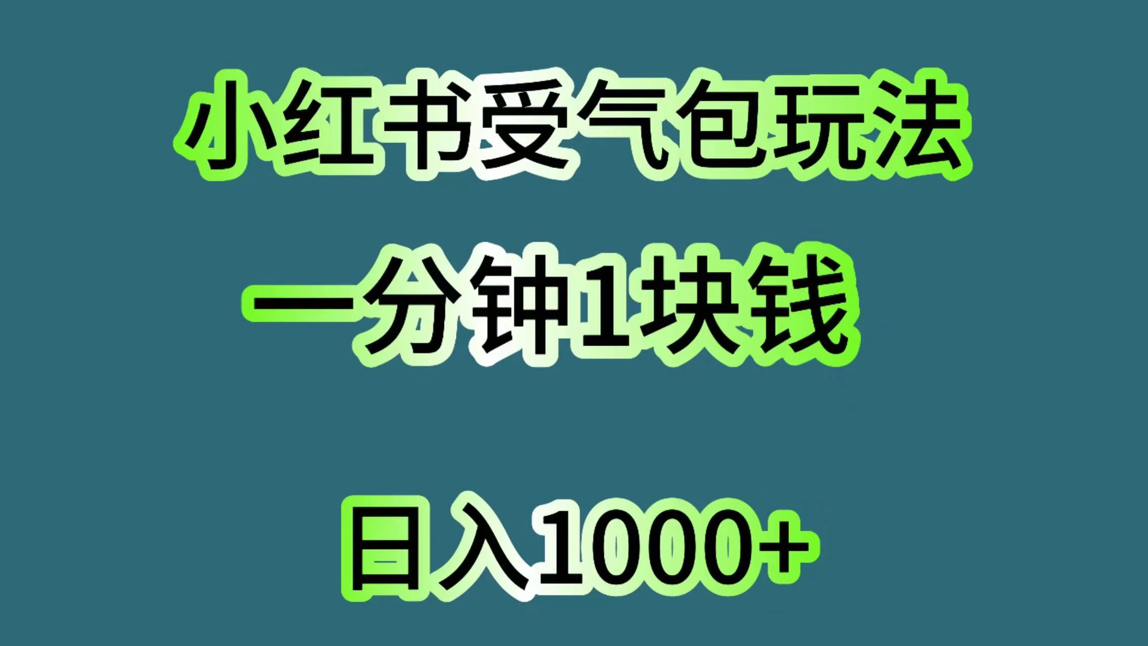 小红书受气包玩法，一分钟一块钱，日入1000+-星云科技 adyun.org