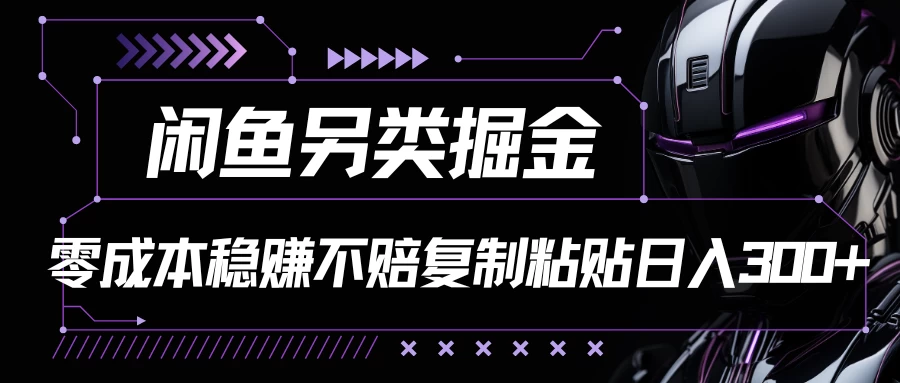 闲鱼另类掘金，100%稳赚不亏零成本投入，每天躺赚300+轻轻松松，你只需要会复制粘贴-星云科技 adyun.org