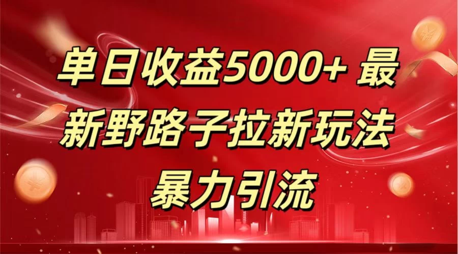 单日收益5000+ 野路子拉新玩法，一单利润43，吃瓜暴力拉新-星云科技 adyun.org