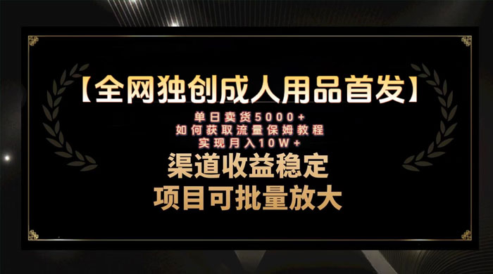 最新全网独创首发，成人用品赛道引流获客，单日卖货 5000+，月入 10w 保姆级教程-星云科技 adyun.org