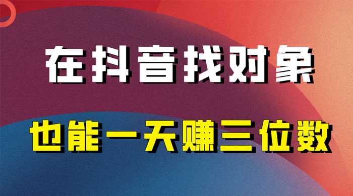 年底必做的项目，在抖音找对象还能日入三位数，保姆级项目拆解-星云科技 adyun.org