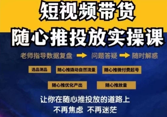 2024好物分享随心推投放实操课，随心推撬动自然流量/微付费起号/优化产出-星云科技 adyun.org