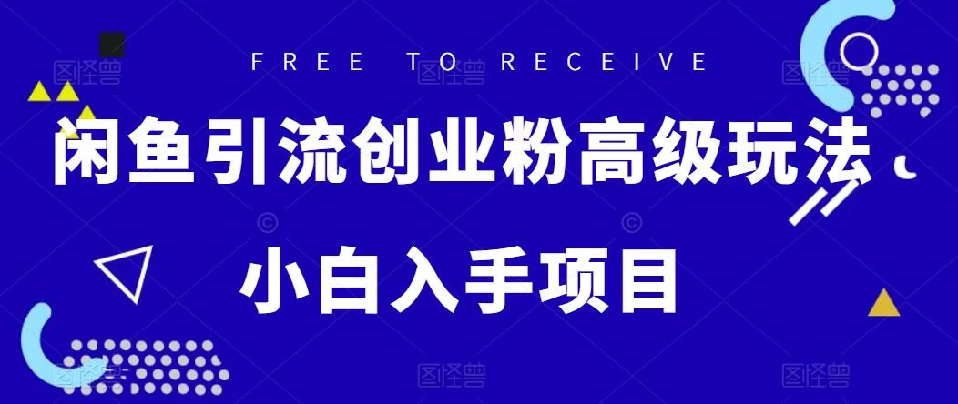 闲鱼引流创业粉高级玩法，单日引流200+，稳定收益2000+，小白入手项目-星云科技 adyun.org