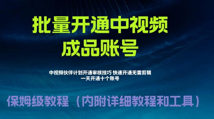 暴力开通中视频计划教程，快速通过中视频伙伴计划的办法-星云科技 adyun.org