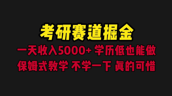 考研赛道掘金：一天四位数，保姆式教学-星云科技 adyun.org