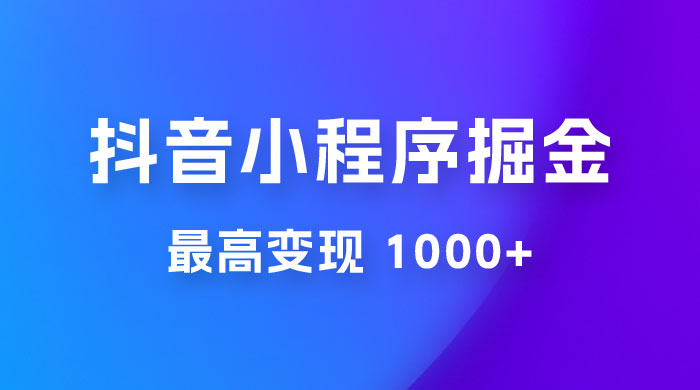 抖音小程序掘金：单条视频火了，最高变现 1000+-星云科技 adyun.org