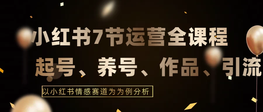 最新的7节小红书运营实战全教程，结合最新情感赛道，打通小红书运营全流程-星云科技 adyun.org