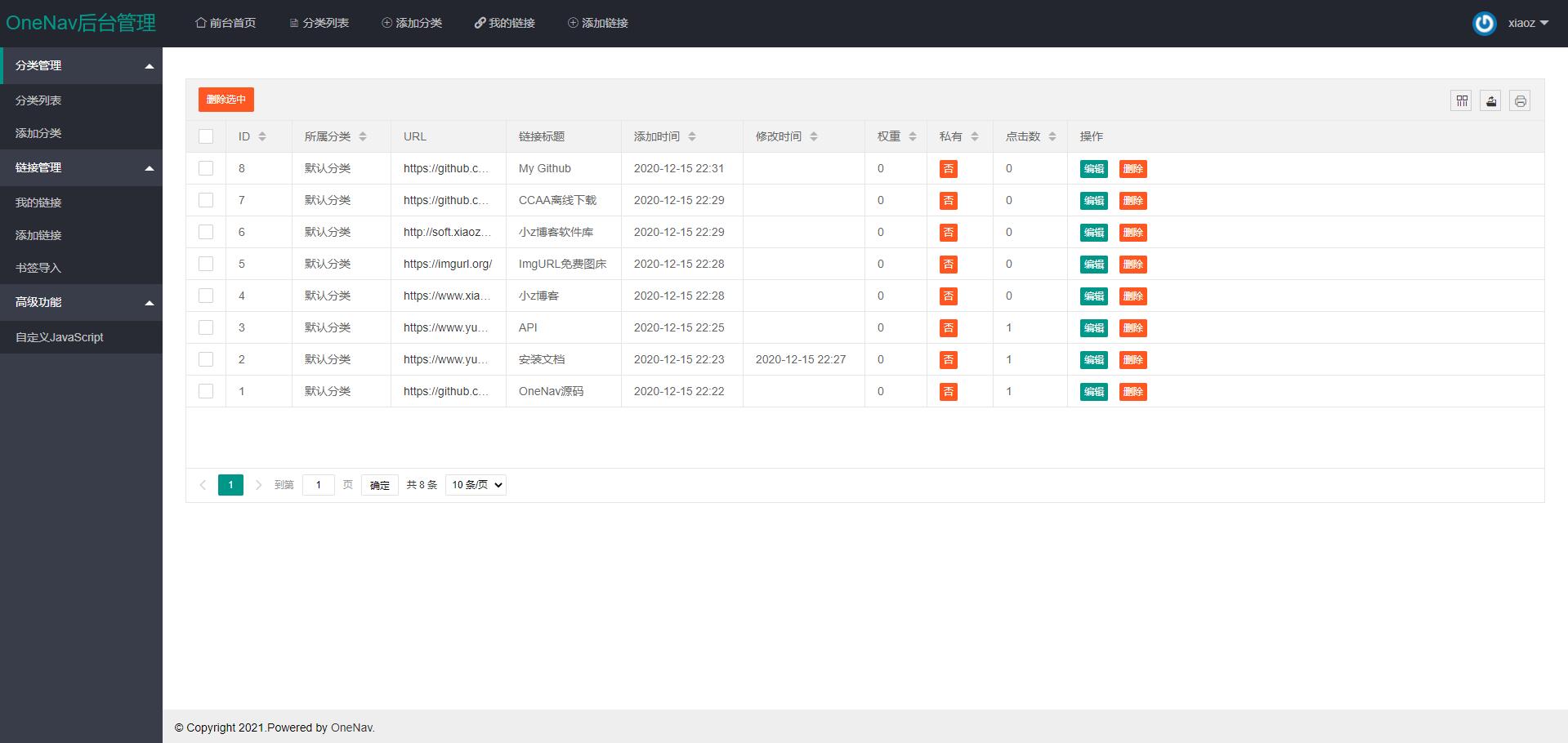 图片[4]-PHP+SQLite3 简约网址导航网站源码-星云科技 adyun.org