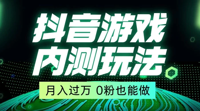 外面在卖价值 2980 的抖音游戏内测玩法，独创自撸技术，轻轻松松日入 500+-星云科技 adyun.org