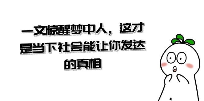 某公众号付费文章《一文惊醒梦中人，这才是当下社会能让你发达的真相》-星云科技 adyun.org