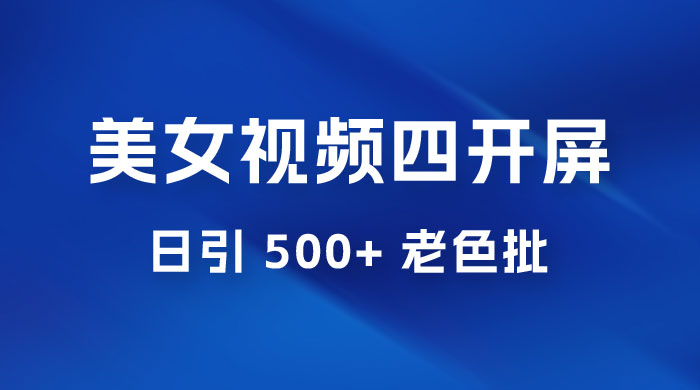 抖音美女视频四开屏玩法：发一个爆一个，日引 500+ 老色批-星云科技 adyun.org