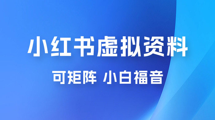 小红书虚拟资料项目拆解：单号日入 500+，可矩阵，小白福音-星云科技 adyun.org