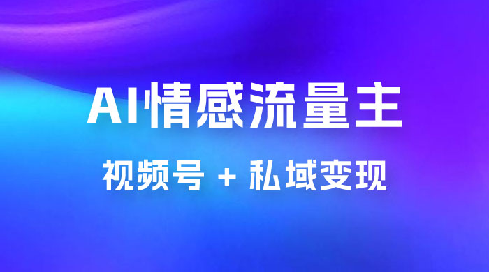 AI 情感流量主视频号 + 私域变现，玩法拆解，双重变现日入 1~3K-星云科技 adyun.org