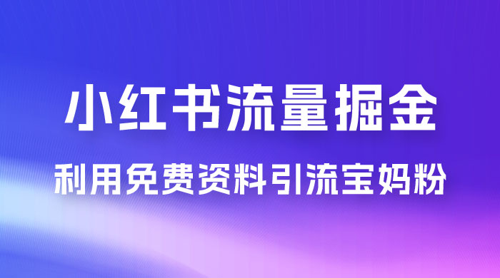 小红书流量掘金，利用免费资料暴力引流宝妈粉，私域高利润转化-星云科技 adyun.org