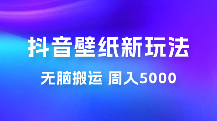 抖音绝美壁纸新玩法：喂饭级教程，一部手机无脑搬运，实操一周收入 5000-星云科技 adyun.org