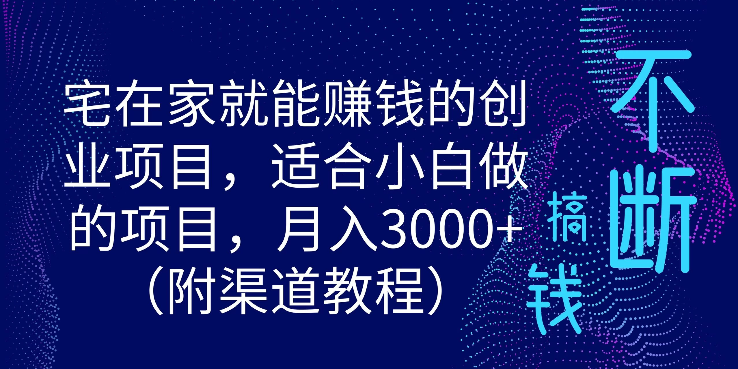 宅在家就能赚钱的创业项目，适合小白做的项目，月入3000+（附渠道教程）-星云科技 adyun.org