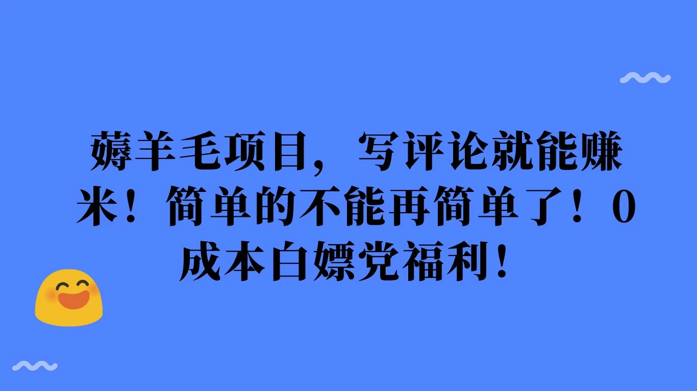 薅羊毛项目，写评论就能赚米！简单的不能再简单了！0成本白嫖党福利！-星云科技 adyun.org