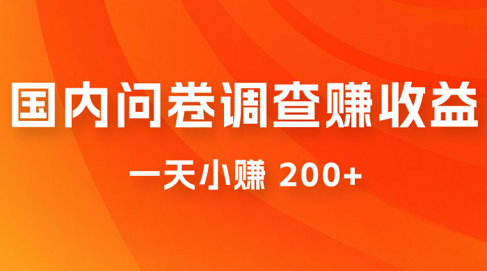 国内问卷调查赚收益，一天小赚 200+，小白随便上手-星云科技 adyun.org