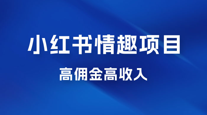 最新小红书情趣项目，日入千，高佣金高收入，操作简单，长期稳定-星云科技 adyun.org