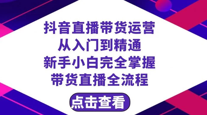 抖音直播带货，运营从入门到精通，新手完全掌握带货直播全流程（共 23 节）-星云科技 adyun.org