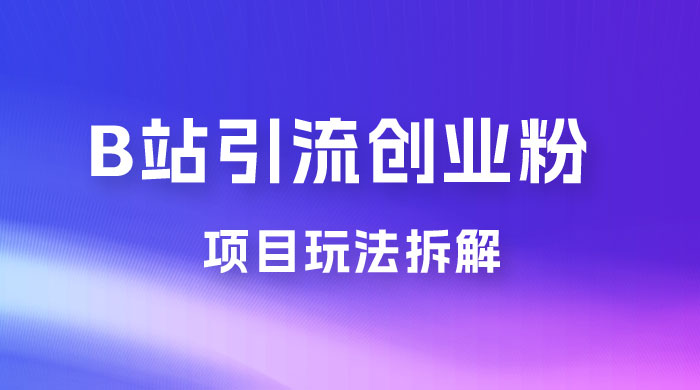 B 站引流日引流 100+ 创业粉项目拆解超简单 2 分钟上手-星云科技 adyun.org