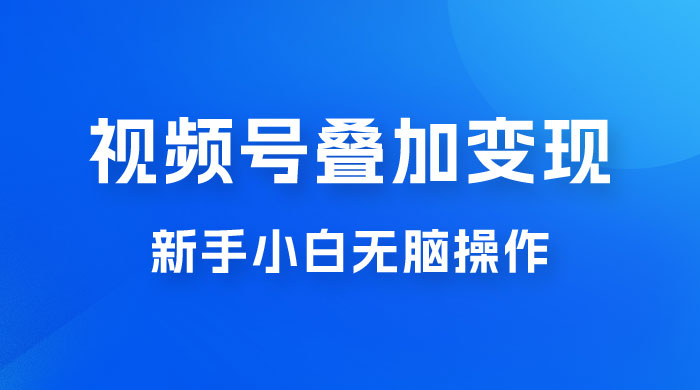 视频号叠加变现，新蓝海项目，新手小白无脑操作，日入600+-星云科技 adyun.org