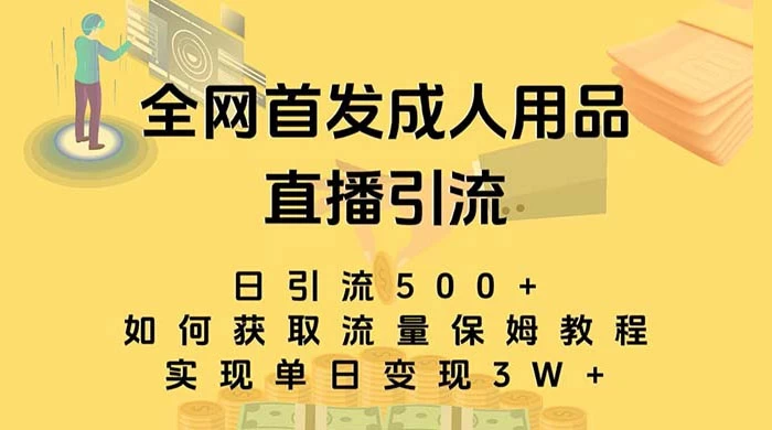 成人用品直播引流获客暴力玩法，单日引流500+，变现 3w+，保姆级教程-星云科技 adyun.org