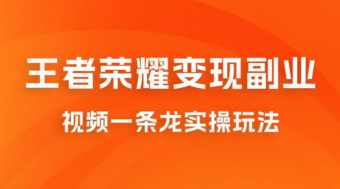 抖音王者荣耀游戏变现副业项目，视频版一条龙实操玩法分享给你-星云科技 adyun.org